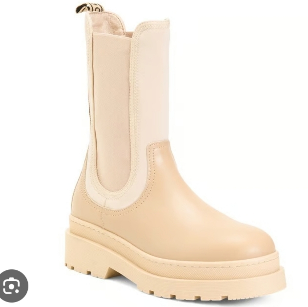 Scotch & Soda Aubri Light Sand Chelsea Boots Leather & Neoprene